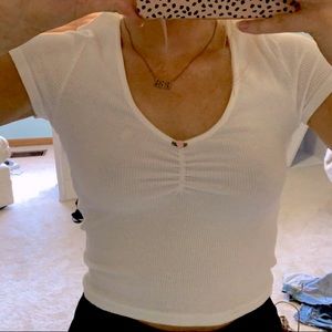 Pacsun me to we crop top with rose detail